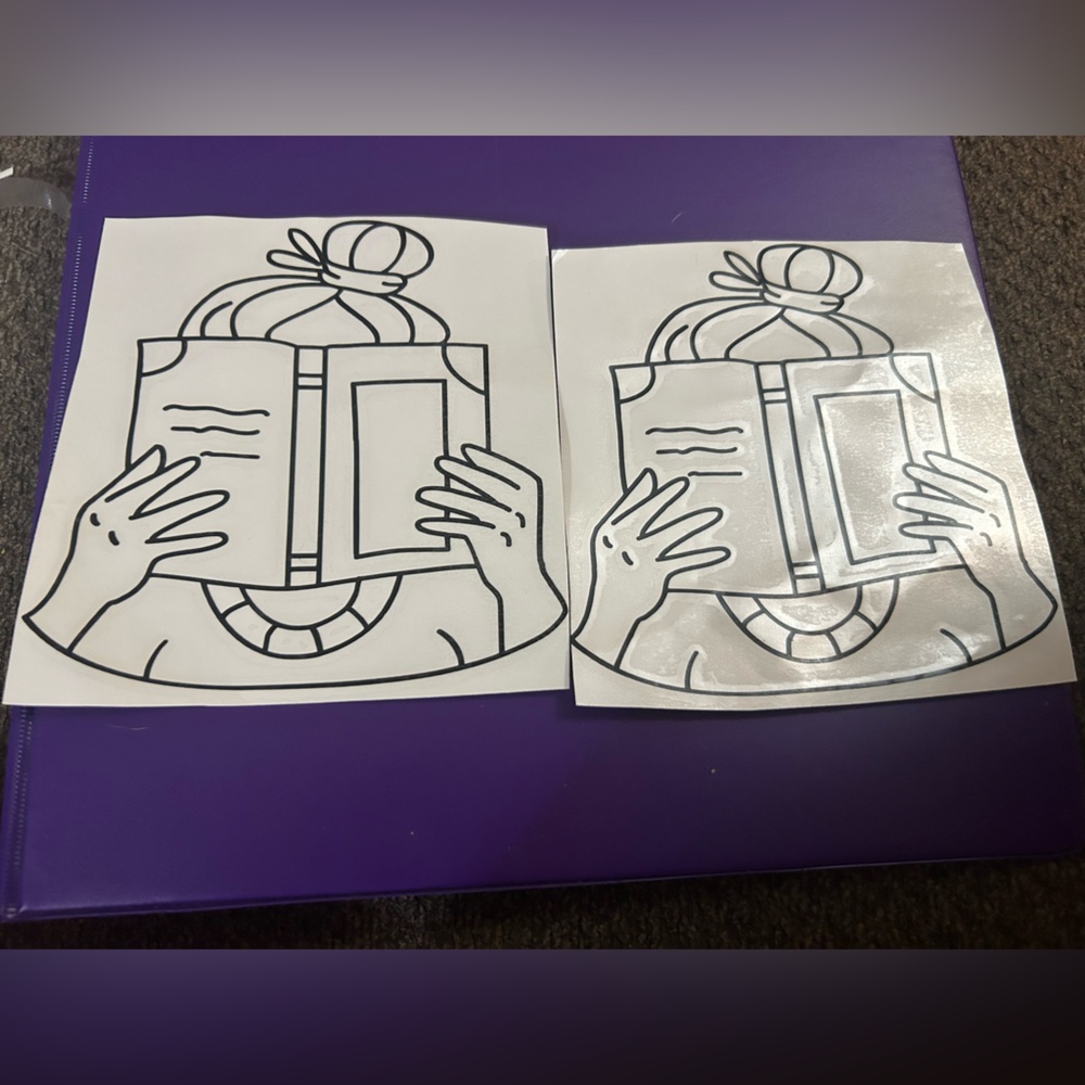 Duplicate Vinyl Book Lady Decals